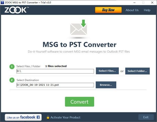 ZOOK MSG to PST Converter(MSGPSTת)