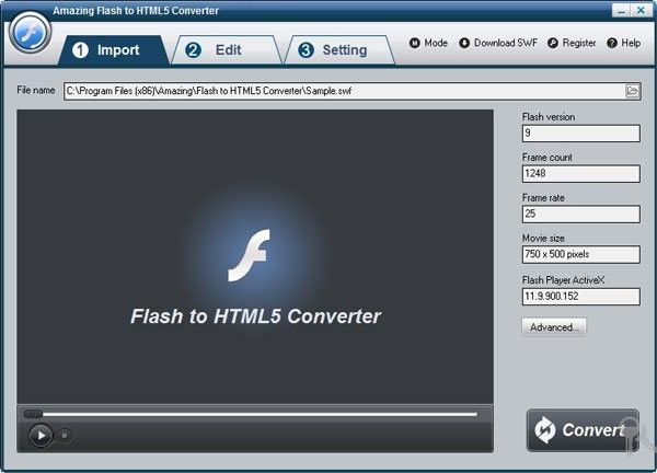 Amazing Flash to HTML5 Converter(Ƶת)