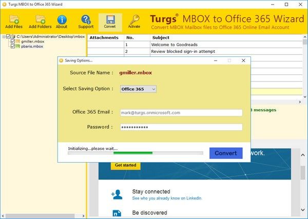 Turgs MBOX to Office 365 Wizard(MBOXOffice 365ת)