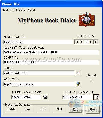 MyPhone Book Dialer