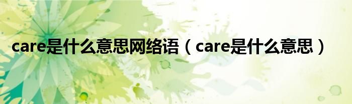 careʲô˼Ҳcareʲô˼