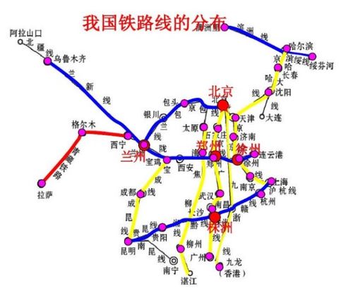 中国铁路五纵四横简图_中国铁路五纵四横简图无标注(图1)