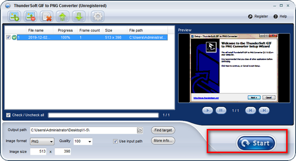 ThunderSoft GIF to PNG Converter(GIFתPNG)