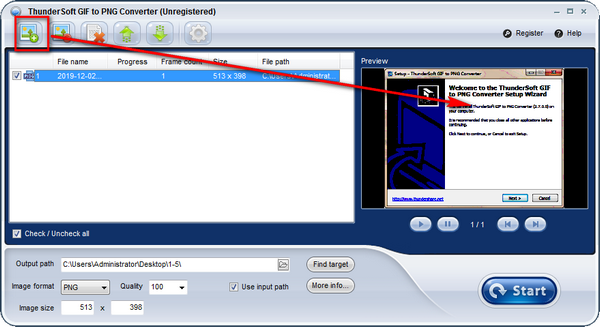 ThunderSoft GIF to PNG Converter(GIFתPNG)