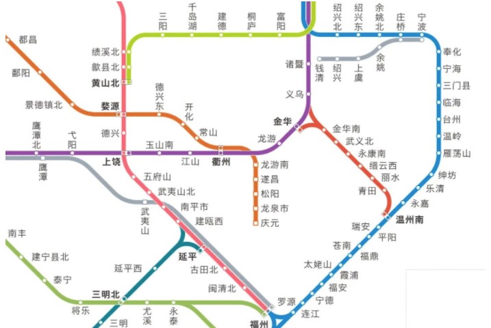 中國高鐵運營線路圖2021