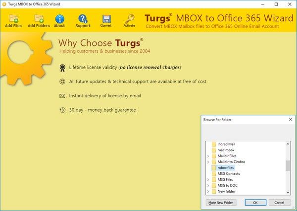 Turgs MBOX to Office 365 Wizard(MBOXOffice 365ת)