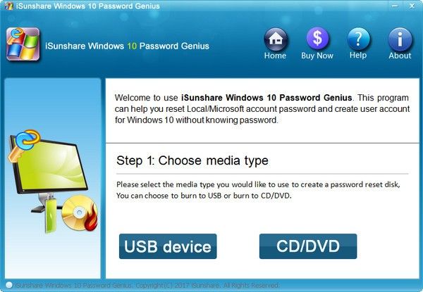 iSunshare Windows 10 Password Genius(密码恢复工具)