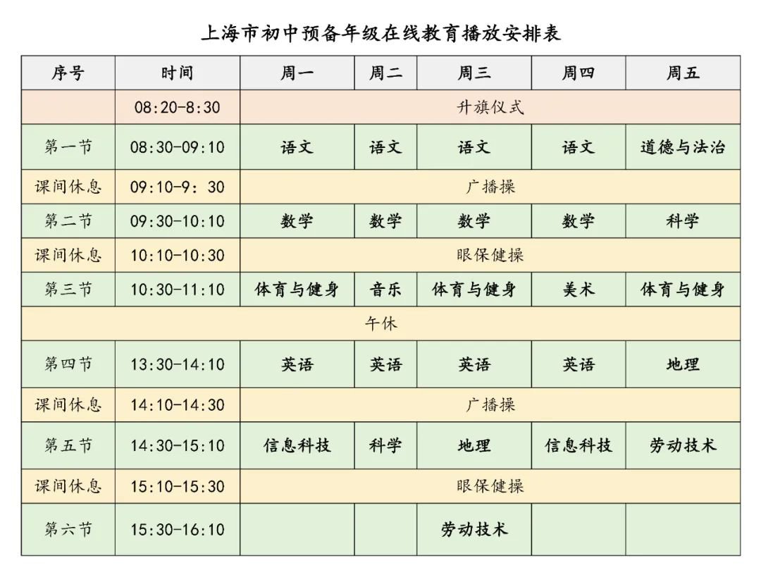 空中课堂课表六年级名师空中课堂六年级小学六年级空中课堂课表