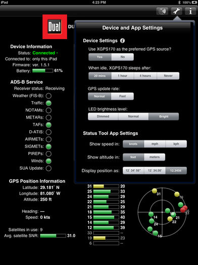 XGPS170 Status Tool