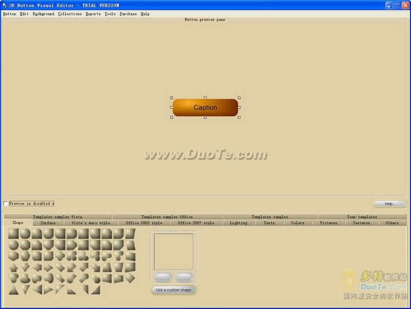 3D Button Visual Editor