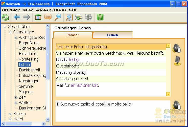 LingvoSoft Learning PhraseBook 2008 German - Italian