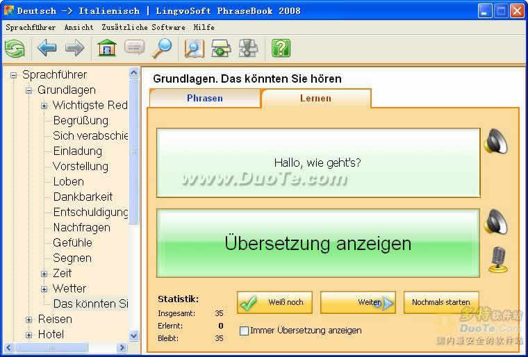 LingvoSoft Learning PhraseBook 2008 German - Italian