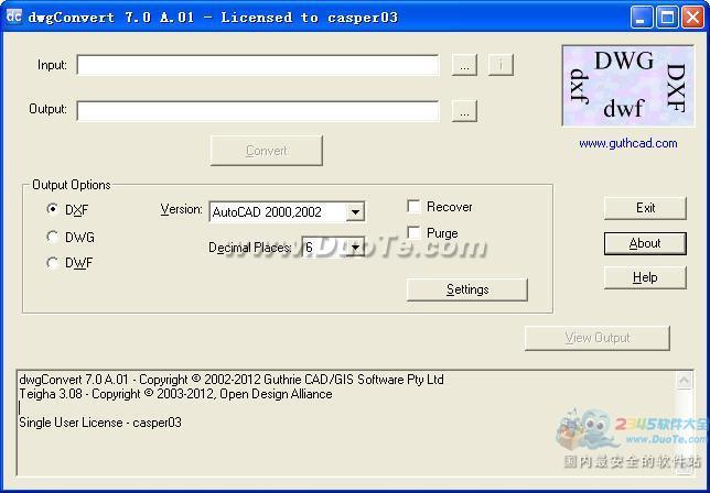 DWG汾ת(dwgConvert) V7.0.A.01