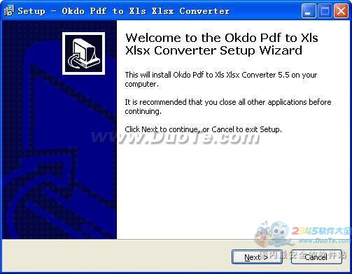 Okdo Pdf to Xls Xlsx Converter