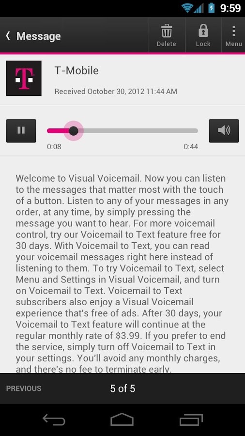 T-Mobile Visual Voicemail